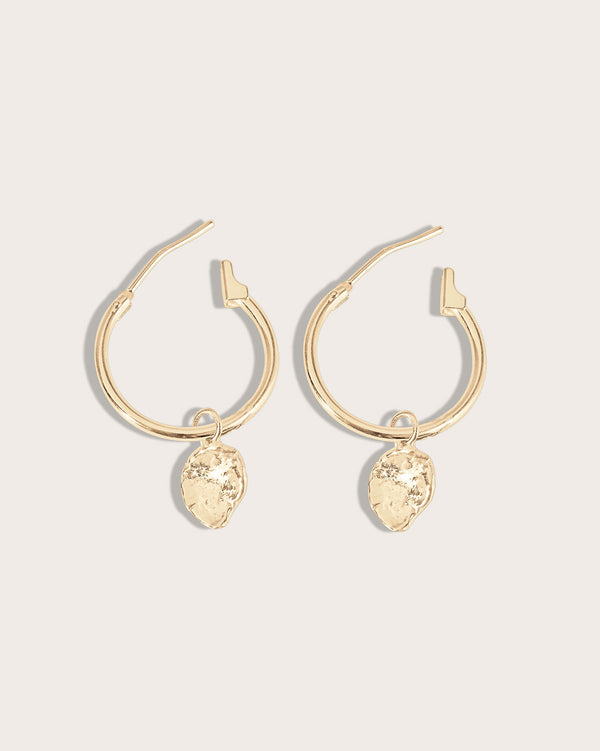 Molten Drop Hoop Earrings | 9k Yellow Gold - Sit & Wonder