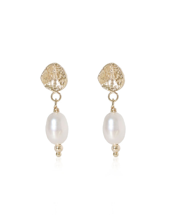 Pearl Dew Drop Earrings | Freshwater Pearl Earrings | 9k Yellow Gold ...